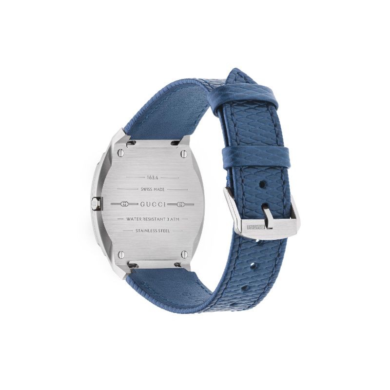 Gucci 25H Watch with Blue Leather Strap