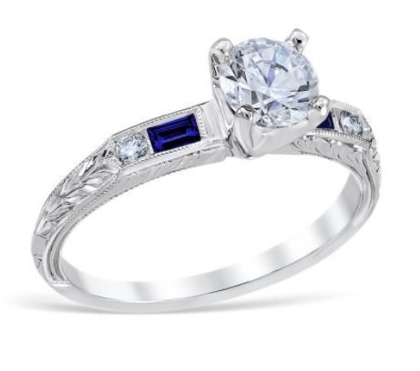 Sapphire diamond hot sale baguette ring