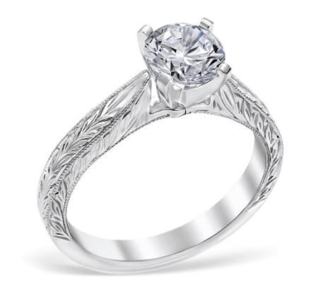 Vintage engraved engagement rings sale