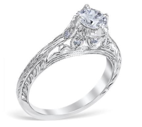 Antique filigree sale moissanite ring