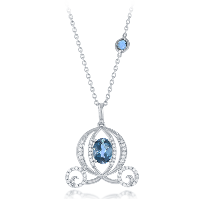 Enchanted Disney Cinderella Key Pendant with Blue Topaz