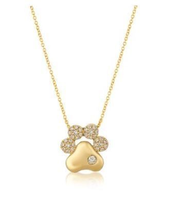 LeVian Nude Diamond Paw Pendant set in Honey Gold