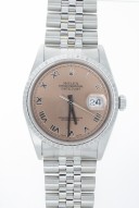 Pre-Owned 36mm Rolex Stainless Datejust with Salmon Roman Dial