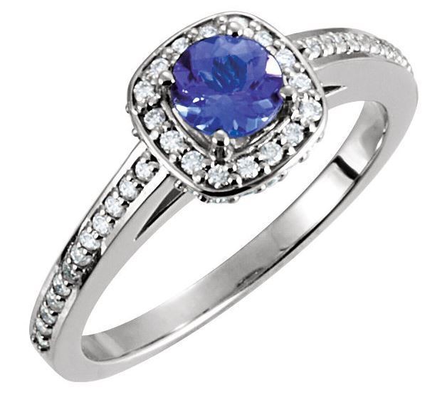 14kt White Gold Tanzanite & 1/3 CTW Diamond Ring