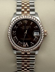 Pre-Owned 31mm Steel and Rose Gold Datejust with Chocolate Dial