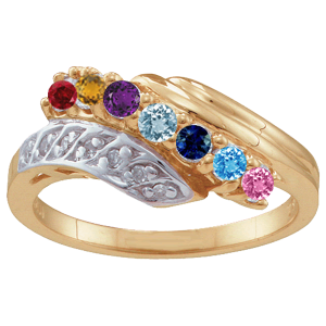 Mothers Ring Style 28 Birthstone Ring with 7 Stones