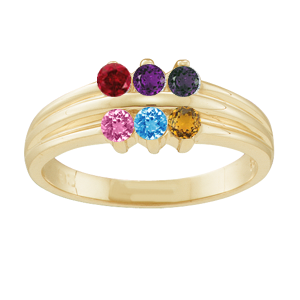 Mothers Ring Style 45 Birthstone Ring with 6 Stones