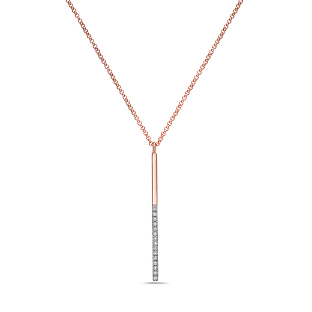 Diamond Drop Necklace in Rose Gold