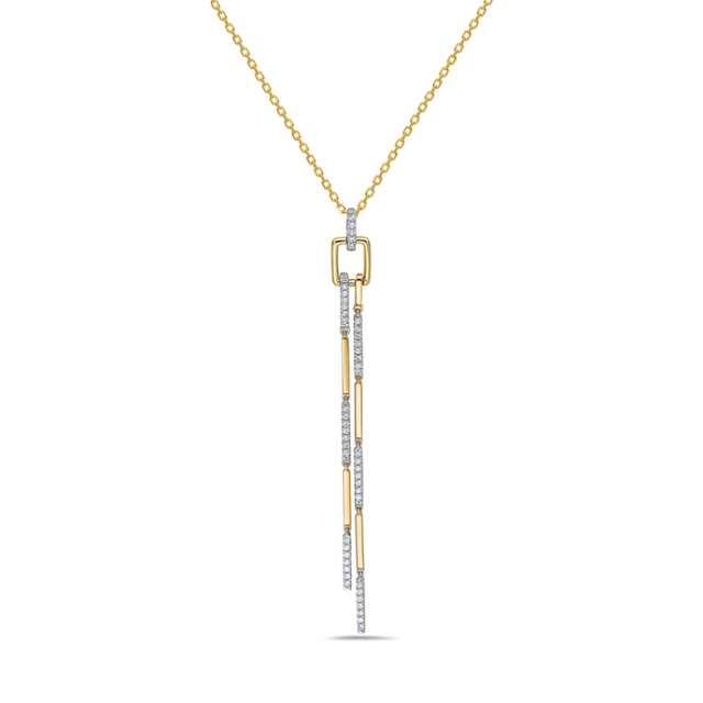 Diamond Dangle Necklace in Yellow Gold