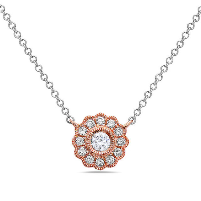 Diamond Flower Pendant