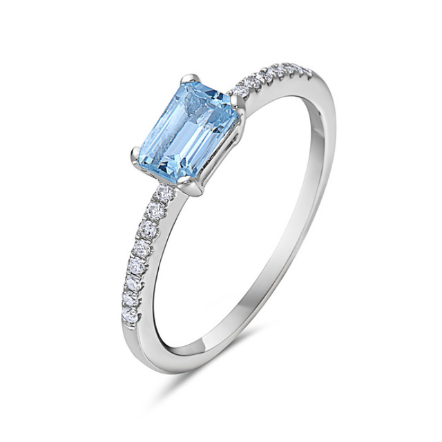 Aquamarine and Diamond Ring