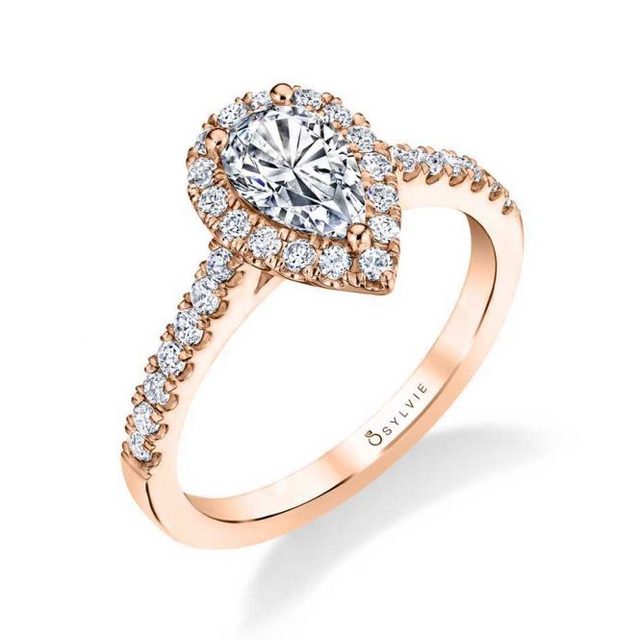 Emma Pear Cut Engagement Ring with Halo | Kranich's Inc