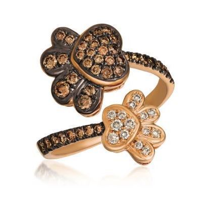 le vian chocolate diamond paw print ring