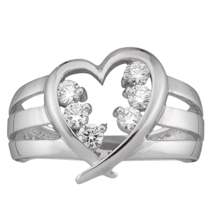 Mothers Ring style 152 Heart Birthstone Ring with 6 Stones | Kranich's Inc